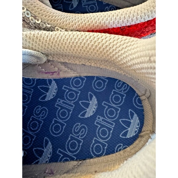 NEW Adidas ZX 500 Sequin Low Top Silver Women's Sneakers Sz 8 - Picture 9 of 11